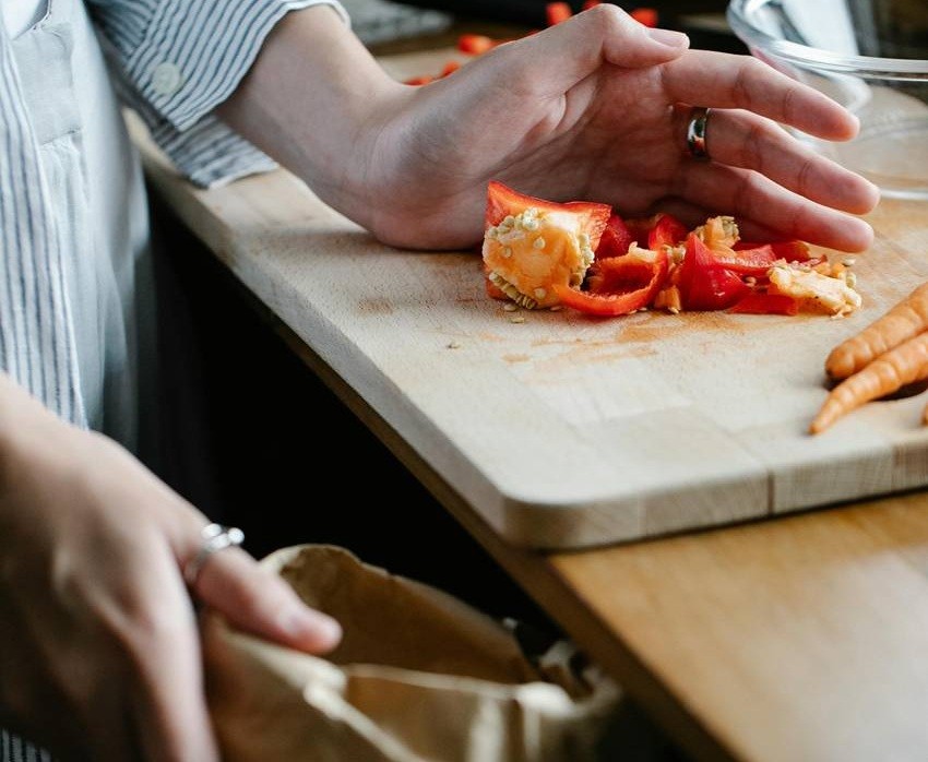 Chop up kitchen scraps