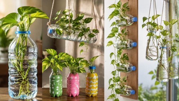 Money Plant | Reuse-empty-water-bottle | DIY Planter