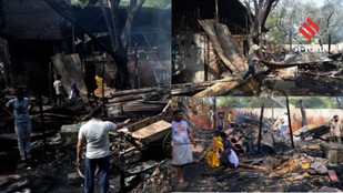 Night of Panic in Delhi as Massive Fire Tears Through 30 Huts