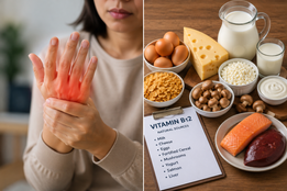 Vitamin B12 deficiency symptoms in Hindi,Vitamin B12 rich foods list,Causes of tingling in hands and feet,What to eat for Vitamin B12,Vegetarian sources of Vitamin B12