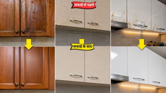 kitchen cabinet ko kaise saaf karen | Kitchen cabinet deep cleaning