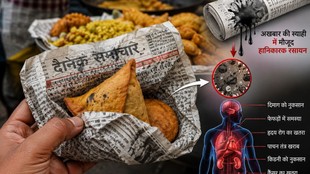 fssai warning on newspaper food wrapping, is wrapping food in newspaper safe, newspaper ink food poisoning side effects, health risks of eating food in newspaper,