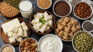 vegetarian protein sources, 120g protein daily, high protein vegetarian diet, Edwina Raj nutritionist, Aster CMI Hospital, paneer protein content, tofu and soya chunks, natural protein foods,