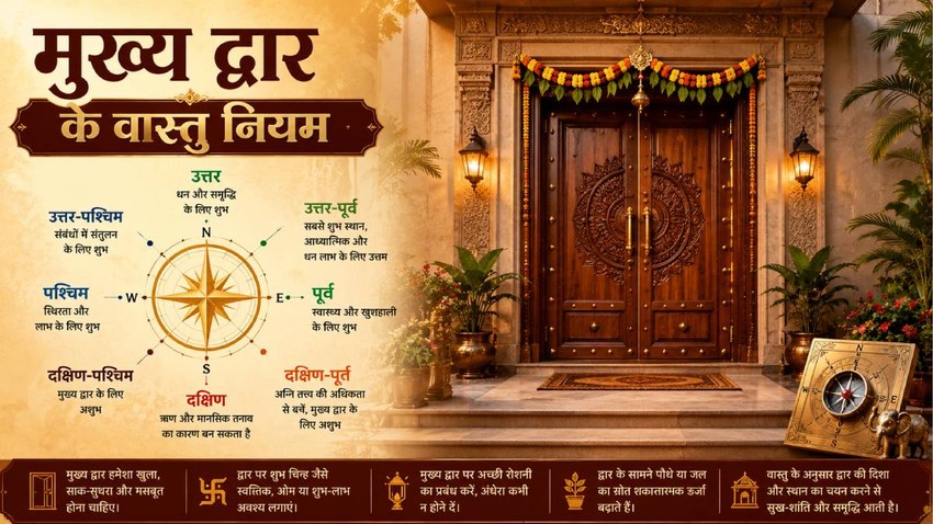 मुख्य द्वार किस दिशा में होना चाहिए, मेन गेट वास्तु, वास्तु के अनुसार मुख्य द्वार कहाँ होना चाहिए, वास्तु टिप्स, vastu direction of main door, main gate vastu