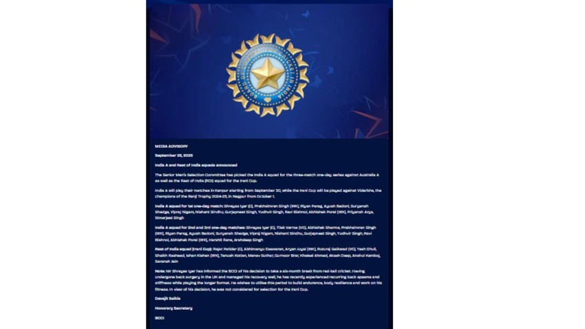 BCCI, Shreyas Iyer Test Break, Shreyas Iyer