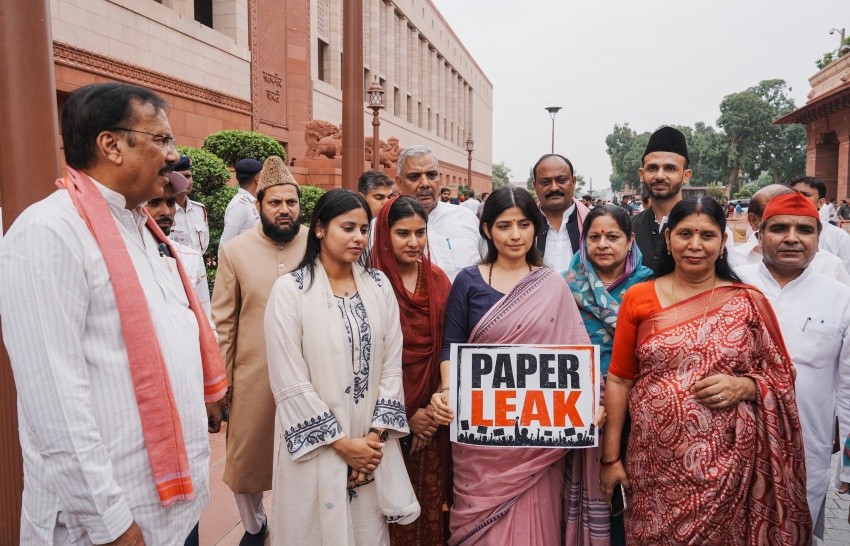Dimple Yadav Paper Leak Protest