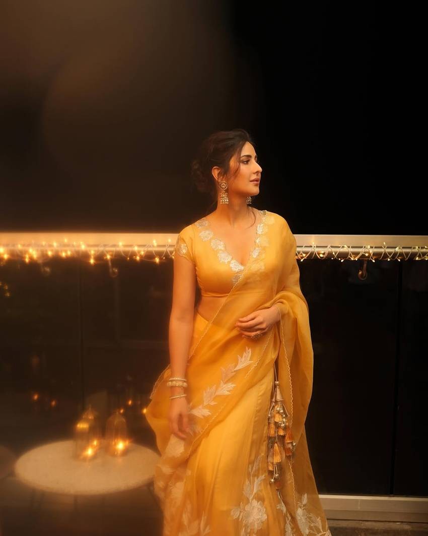 Mustard-Yellow Saree