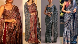 ajrakh saree styling ideas | tips to style ajrakh saree | ajrakh saree