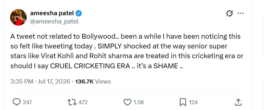Ameesha Patel, Ameesha Patel Tweet