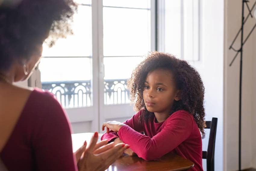 child speaking negatively about themselves