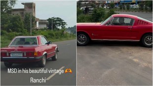 MS Dhoni Mercedes-Benz 450SL, cricket, MS Dhoni