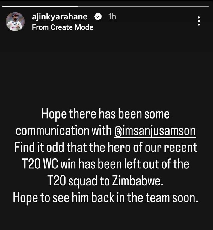 Ajinkya Rahane, Sanju Samson