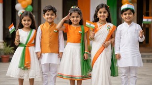 independence day outfit ideas for children | school children tricolour outfit ideas | 15 august children outfit ideas