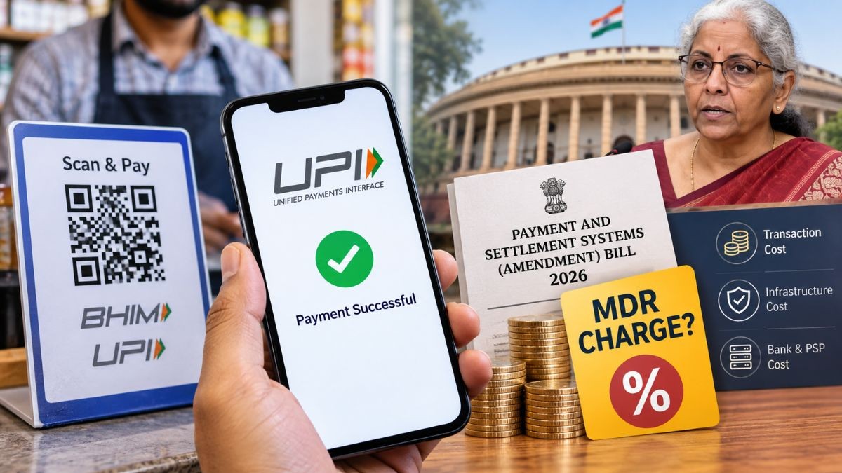 Mobile payment illustration accompanying a report on a possible UPI fee proposal