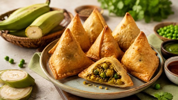 How is Jain samosa made | Jain Kache Kele Ke Samose Recipe | Easy jain samosa recipe without potato onion garlic