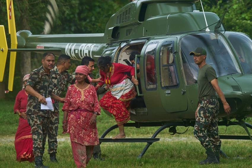 Nepal floods destruction pictures