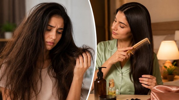 Tangled hair | Frizzy hair | Night hair care