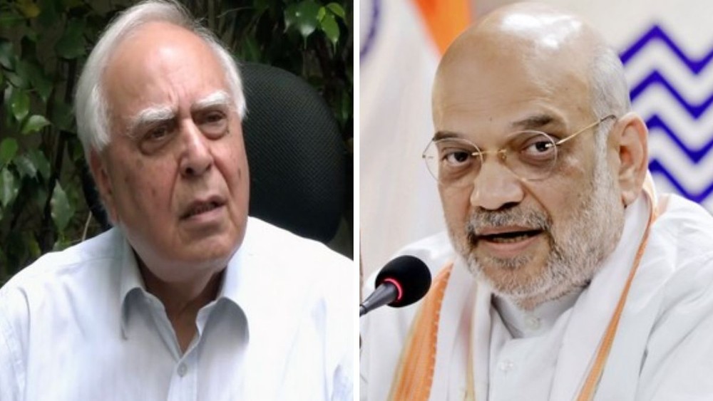 कपिल सिब्बल और अमित शाह। (Image Source- ANI/File)
