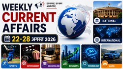 Weekly Current Affairs: प्रतियोगी परीक्षाओं के लिए 22 अगस्त से 28 अगस्त 2026 के करंट अफेयर्स