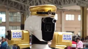 DSC Arjun, ai robot DSC Arjun, Bhubaneswar railway station, railway security, AI Robot Security
