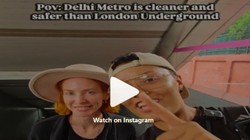 दिल्ली मेट्रो देख दंग रह गई विदेशी महिला, कहा- ‘लंदन अंडरग्राउंड से भी साफ और सुरक्षित है; Video आया सामने