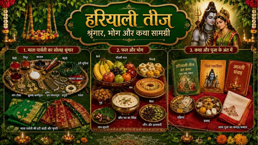 Hariyali teej, hariyali teej 2026, kab hai hariyali teej 2026, hariyali teej samagri, hariyali teej puja samagri, hariyali teej samagri list, hariyali teej puja samagri list, hariyali teej 2026, hariyali teej 2026 samagri, hariyali teej puja vidhi, hariyali teej vrat samagri, hariyali teej vrat puja samagri, hariyali teej pooja saman, teej puja samagri, hariyali teej solah shringar, hariyali teej pooja samagri, hariyali teej shopping list, hariyali teej items list, हरियाली तीज सामग्री, हरियाली तीज की सामग्री, हरियाली तीज पूजा सामग्री, हरियाली तीज पूजा सामग्री लिस्ट, हरियाली तीज सामग्री लिस्ट, हरियाली तीज 2026 सामग्री, हरियाली तीज 2026 पूजा सामग्री, हरियाली तीज पूजा विधि, हरियाली तीज व्रत सामग्री, हरियाली तीज व्रत पूजा सामग्री, हरियाली तीज सामान लिस्ट, हरियाली तीज पूजा सामान, तीज पूजा सामग्री, तीज व्रत सामग्री, हरियाली तीज सोलह श्रृंगार, हरियाली तीज पूजन सामग्री, हरियाली तीज की पूजा कैसे करें, हरियाली तीज पर क्या क्या सामग्री चाहिए, हरियाली तीज सामग्री 2026, हरियाली तीज पूजा सामग्री 2026,