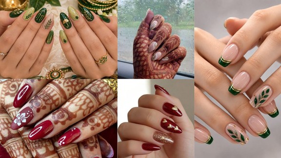 hariyali teej 2026 | hariyali teej nail art designs | nail art designs for saree