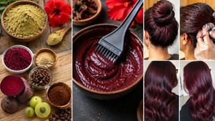 natural burgundy hair colour | homemade burgundy hair colour | DIY henna based hair colour recipe