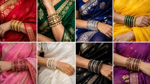 how to match bangles with saree | How to mix and match bangles | purple saree ke sath konsi chudiyan pahne