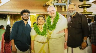 scottish mp kerala, martin day wife, kerala temple wedding, indian scottish couple