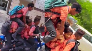Meerut, Uttar Pradesh, school students, motorcycle stunt