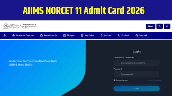 AIIMS NORCET 11, NORCET Admit Card 2026, AIIMS Nursing Officer, Nursing Officer Recruitment, NORCET Exam Date, AIIMS Jobs, Admit Card 2026, Nursing Jobs