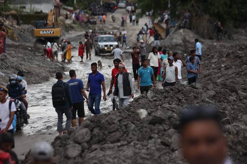 After Flash Flood Nepal visual