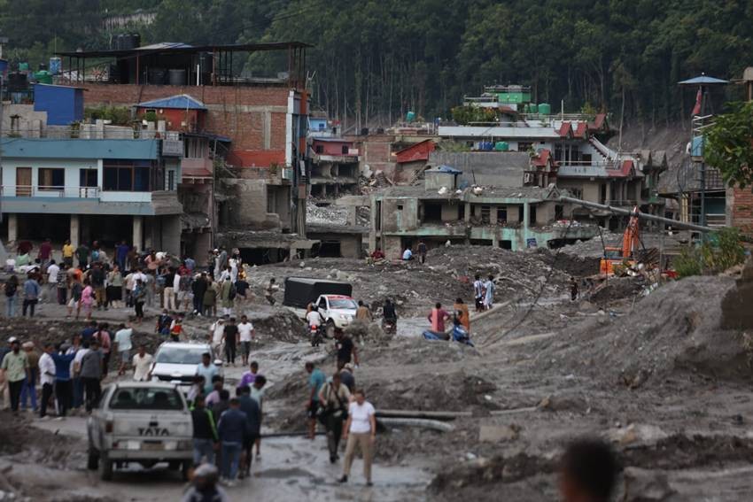 After Flash Flood Nepal image