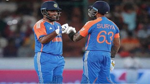 Sanju Samson, Rohit Sharma, Abhishek Sharma, Suryakumar Yadav, Most t20i sixes in 200 plus team totals, Quinton de Kock, Hardik Pandya