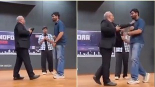 ahmedabad Nirma Universit professor grabs student collar