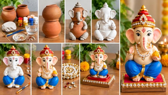 how to make ganesh ji with clay | how to make ganesha at home | easy diy ganpati idol