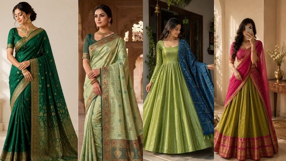 hartalika teej 2026 | hartalika teej green outfit ideas | hartalika teej fashion tips