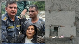 nepal floods | old women rescued | kathmandu |