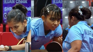 Sreeja Akula, Sutirtha Mukherjee, Syndrela Das, Table Tennis