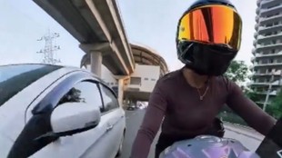 rebelwheels sia Gurugram woman biker accident, Gurugram hit and run, Gurugram woman biker hit by car, woman biker rebelwheels sia accident Gurugram, Golf Course Road accident, Gurugram road accident, Gurugram hit and run video,