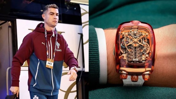 Cristiano Ronaldo watch | Jacob and Co Bugatti Chiron Tourbillon | orange sapphire watch