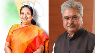 Dr. Sudha Yadav and Dushyant Gautam, President, Om Prakash Mathur