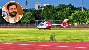 Haryana CM Nayab Singh Saini, Nayab Singh Saini chopper, haryana cm helicopter, Haryana chief minister chopper, Gurugram, Tau Devi Lal Stadium, Gurgaon stadium helicopter parking,