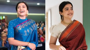 Rashmika Mandanna | MS Subbulakshmi biopic | MS Blue Kanchipuram sari