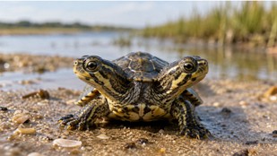 Two-headed turtle | two-headed terrapin | Cape Cod turtle