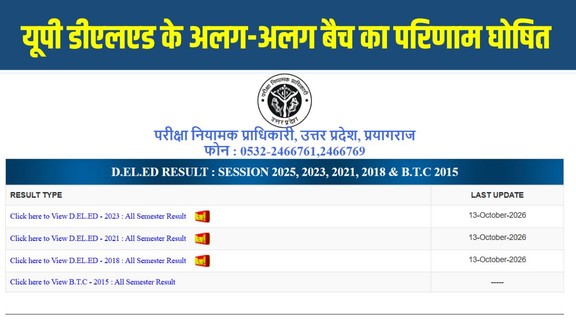 UP D.El.Ed Result 2026, UP DElEd Marksheet 2026, BTC Result 2026, UP DElEd 1st Semester Result, UP DElEd 3rd Semester Result, UP DElEd Clearance Result, BTC 2015 Marksheet