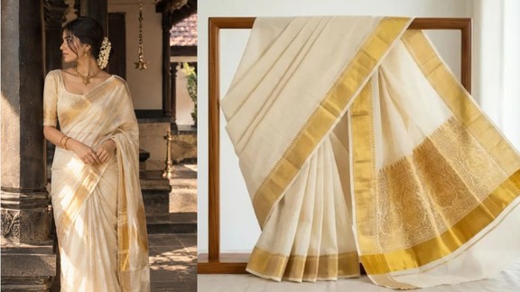 Kerala kasavu | kasavu saree | Kerala kasavu textiles