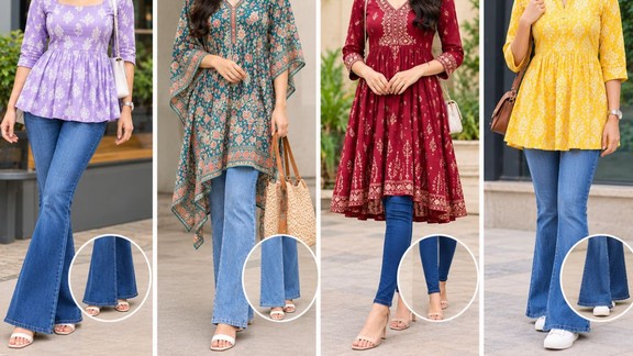 how to style straight fit kurti | how to style kurti with jeans | jeans kurti styling tips