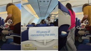 IndiGo flight, Krabi to Delhi, passenger behaviour, cabin crew instructions, turbulence safety, in-flight video, Neeraj Priyanka Choudhary, no-fly list, air travel etiquette,